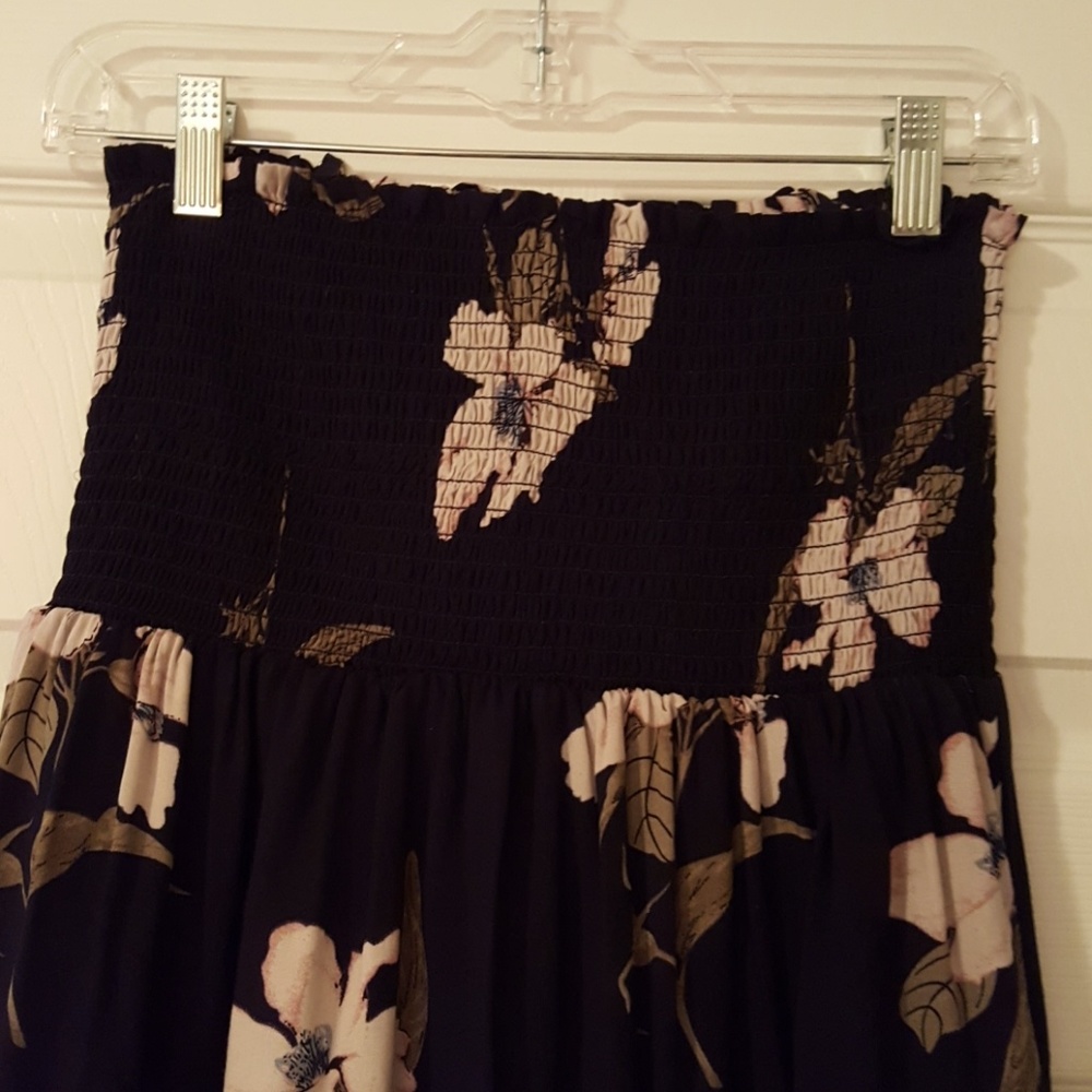 Navy Flowered Maxi Dress - Picture 2 of 5